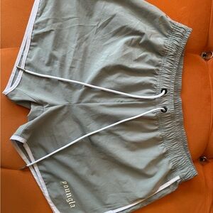 YoungLA Classic Athletic Shorts in Light Gray and White